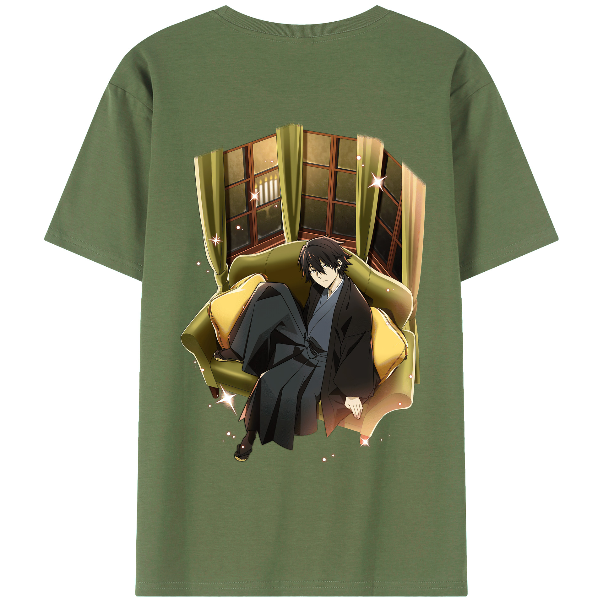 （画像用） 文豪ストレイドッグス Bungo Stray Dogs 綿100％ メンズ半袖Tシャツ（バックプリント） 通気性